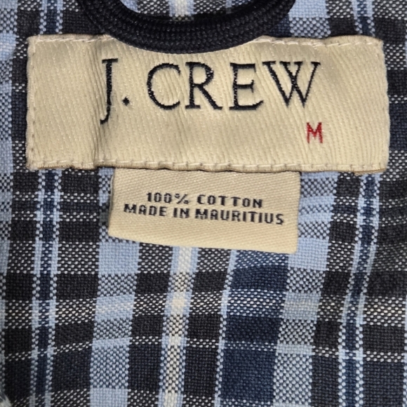 J. CREW 💯 Cotton Blue Plaid Men's Button Up Short Sleeve Shirt - Picture 5 of 9